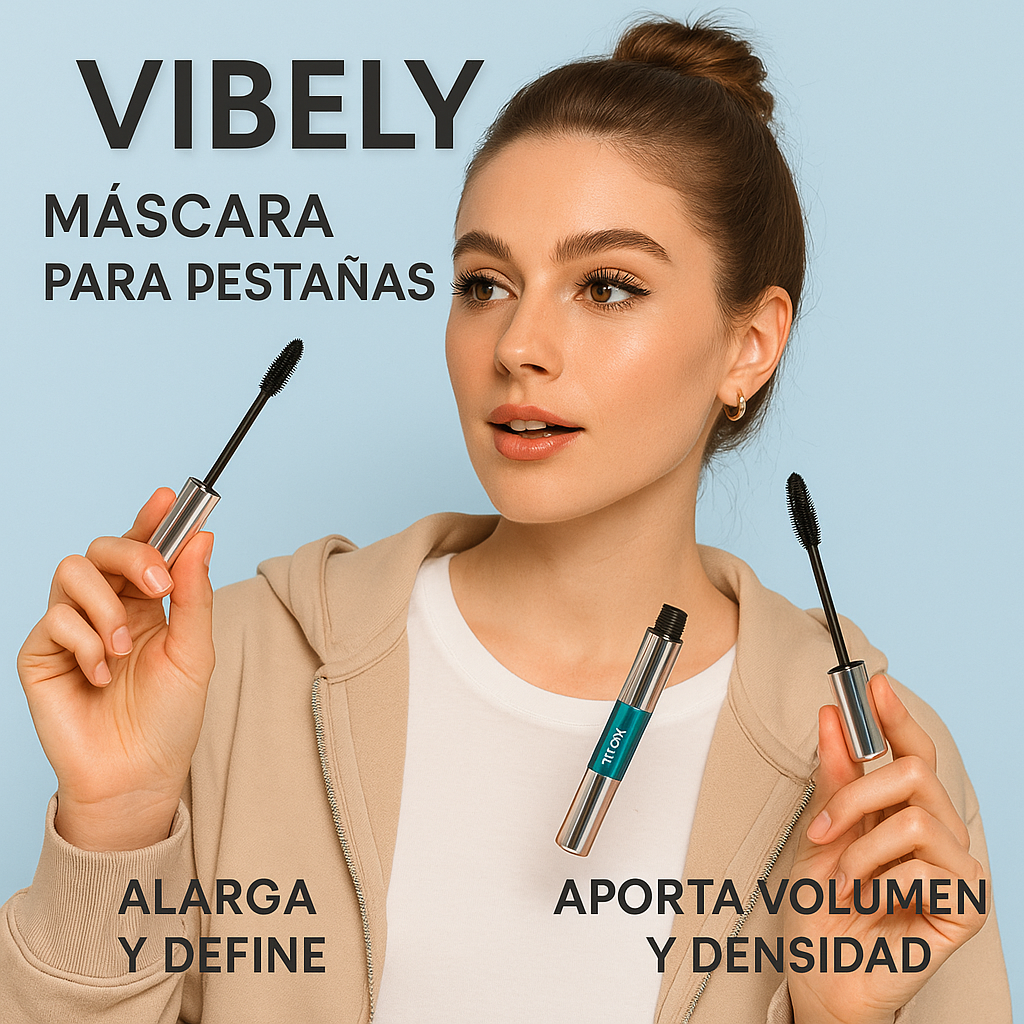 VIBELY Infinilash 4D Doble cepillo, Pestañas sin límites.